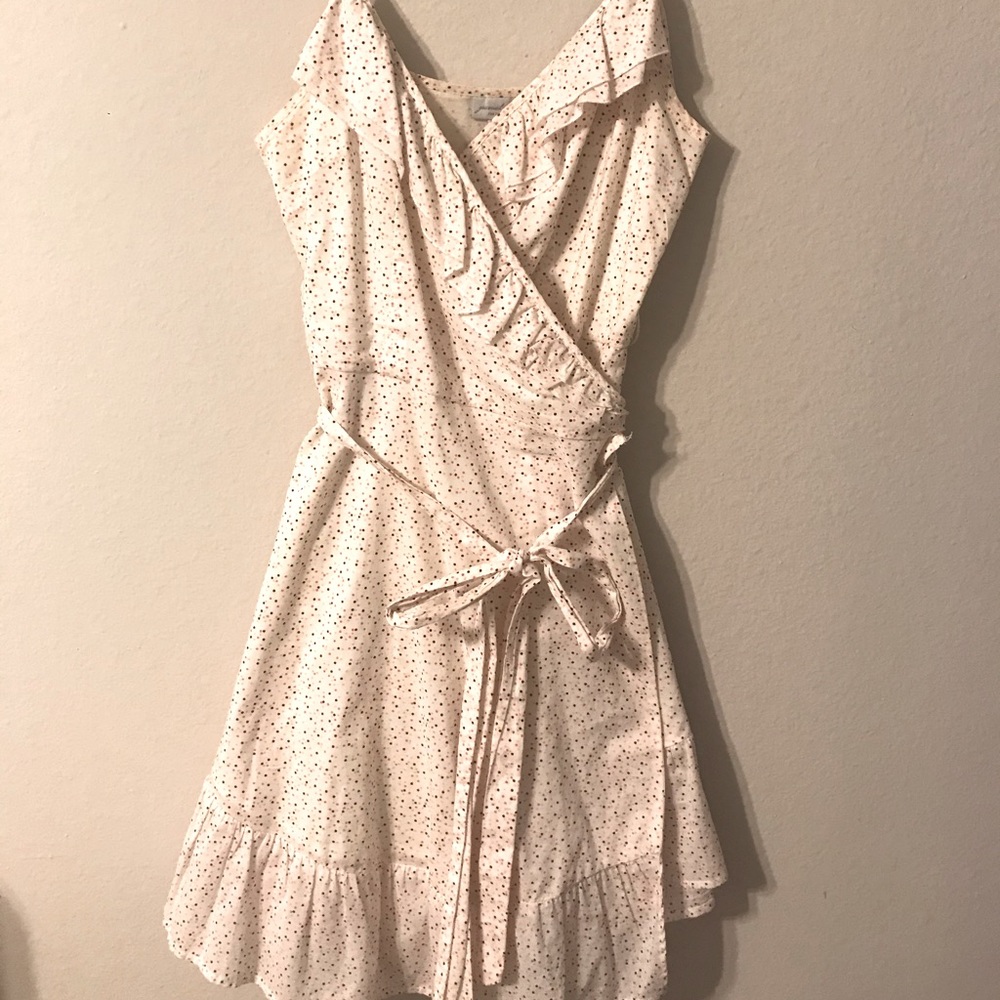 Pink polka dot wrap dress! REAL WRAP.